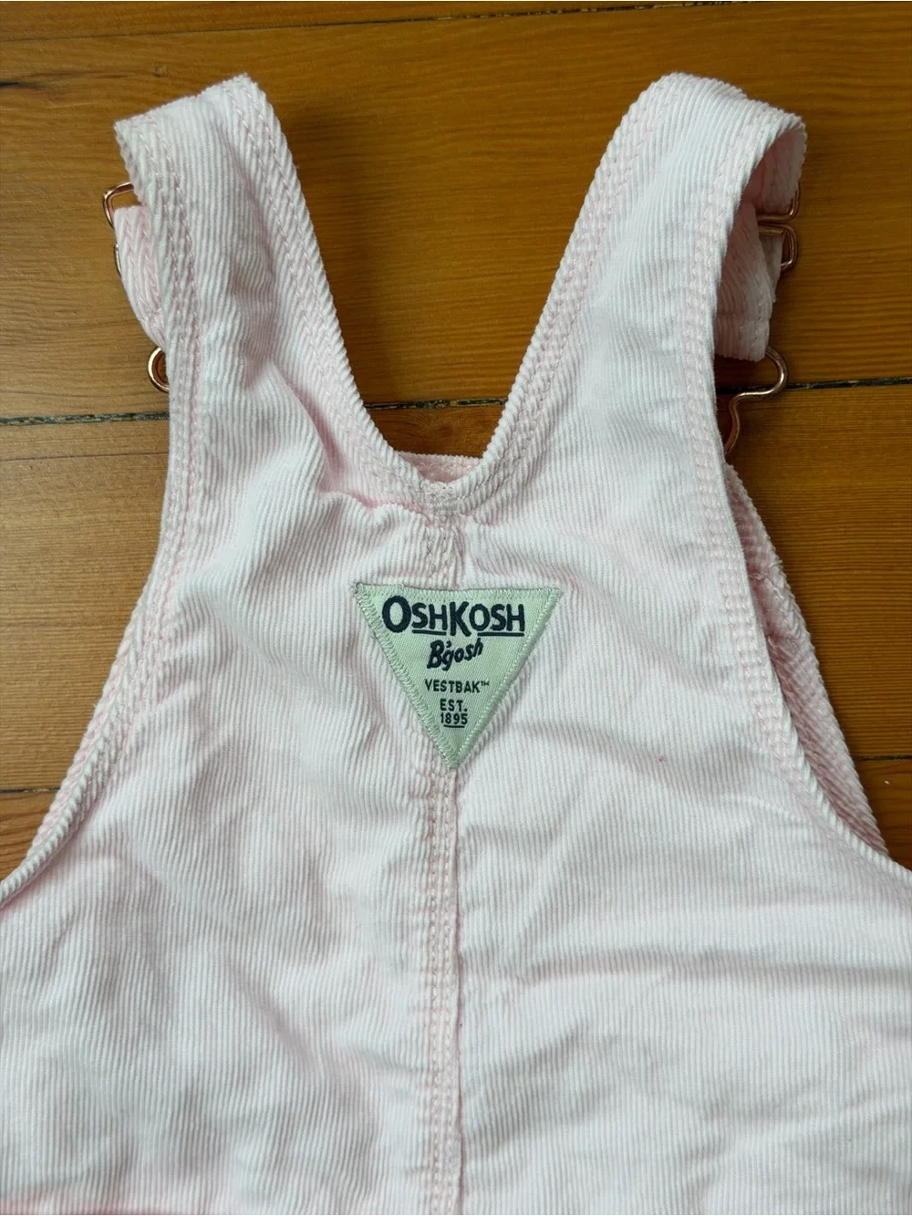 OshKosh B'gosh Light Pink Corduroy Overalls with Rose Gold Snaps Sise 6m